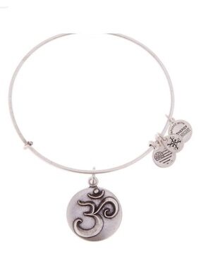 NWT! Alex and Ani Om Charm Bangle Bracelet - Silver